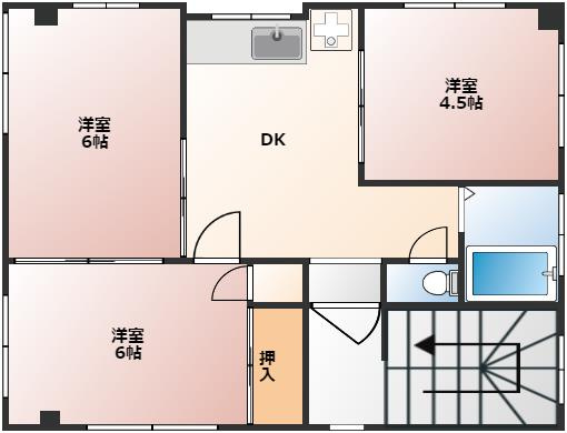 部屋の配置を示した平面図