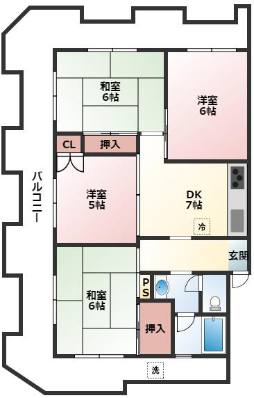 間取り図が主体の平面図