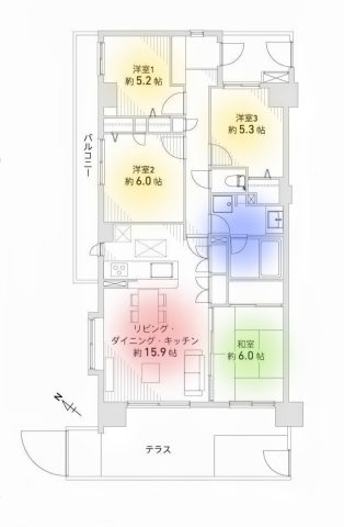 間取り図を示す平面図