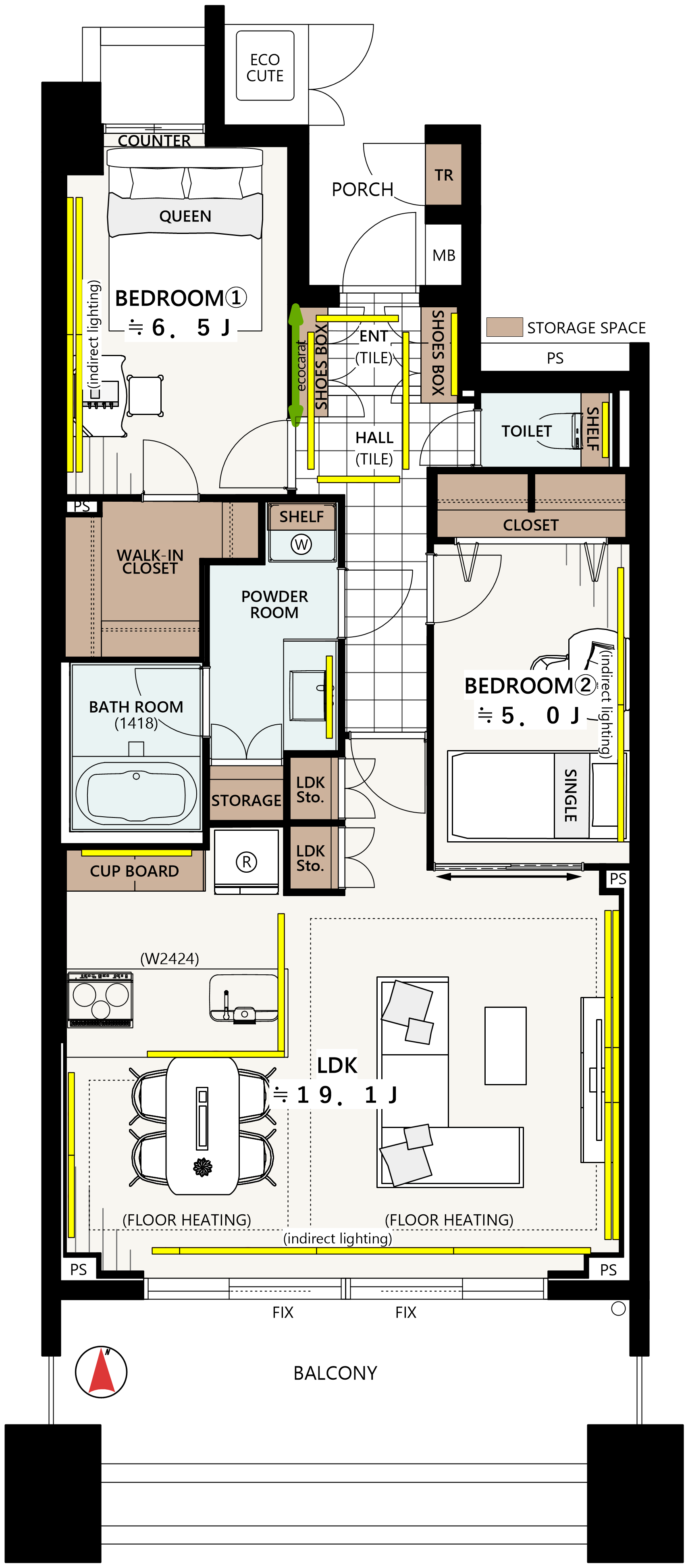 間取り:間取り図として詳細に表示された平面図