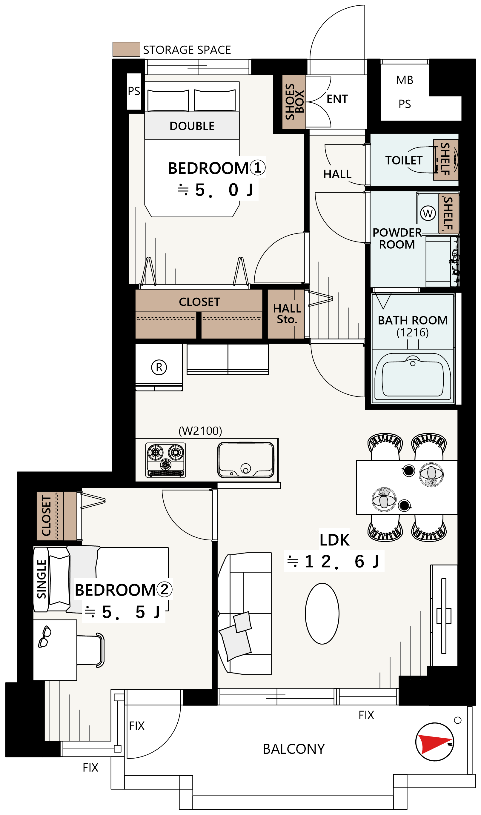 ライオンズマンション杉並・堀ノ内 405 号室の間取り図