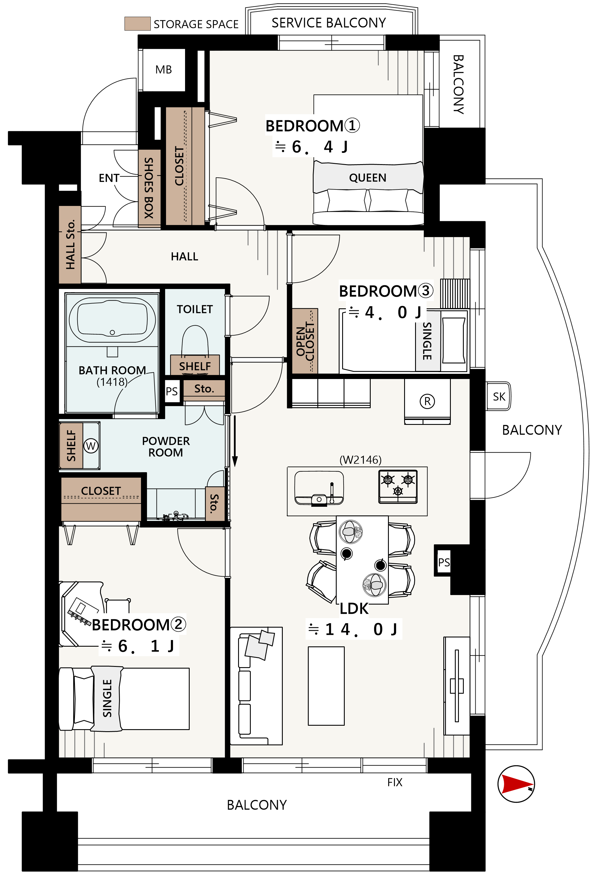 204 号室間取り図