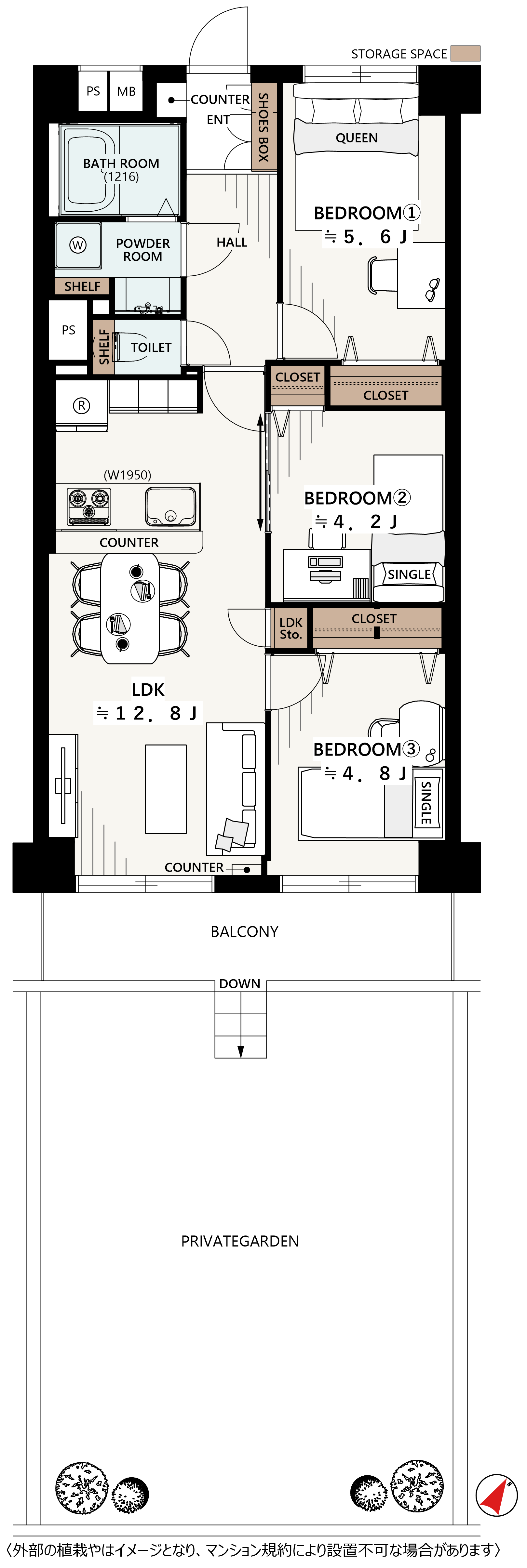 105 号室の間取り図