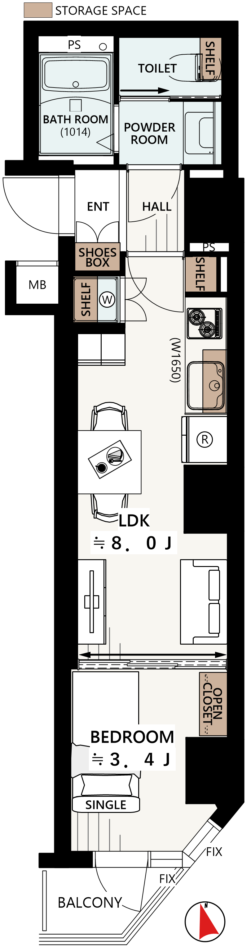 全体の間取り図を示す平面図