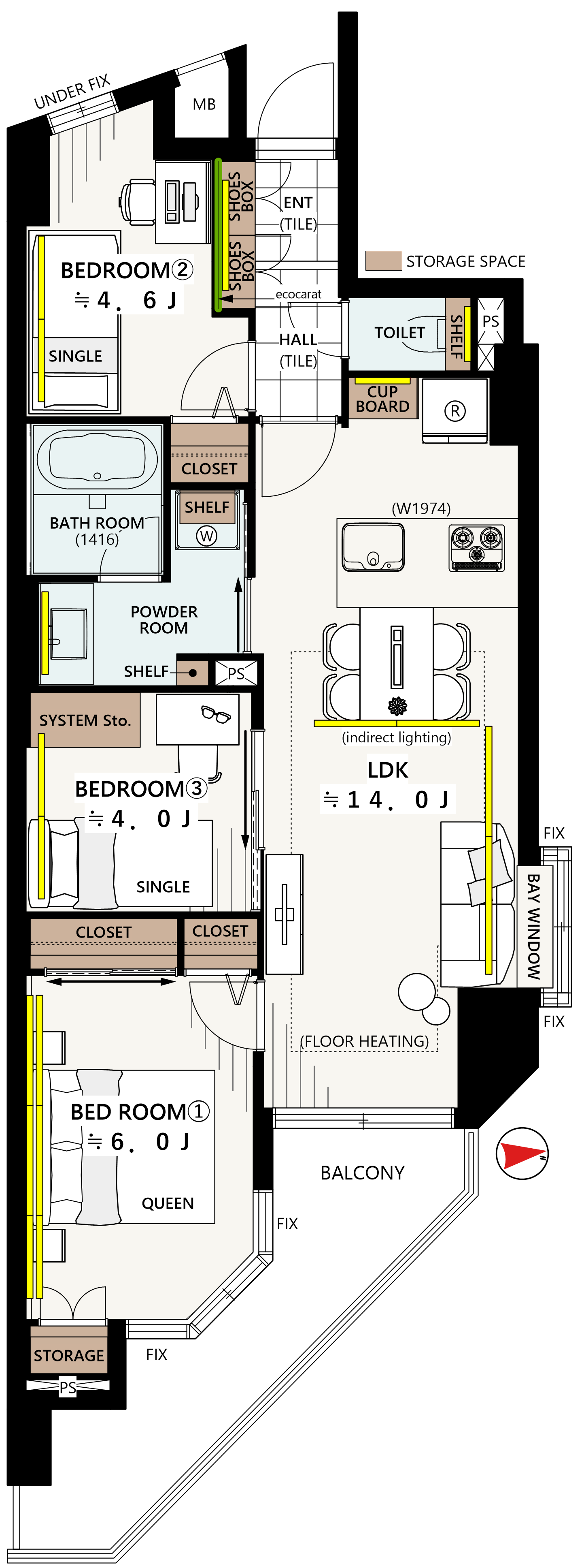 3LDK の間取り図