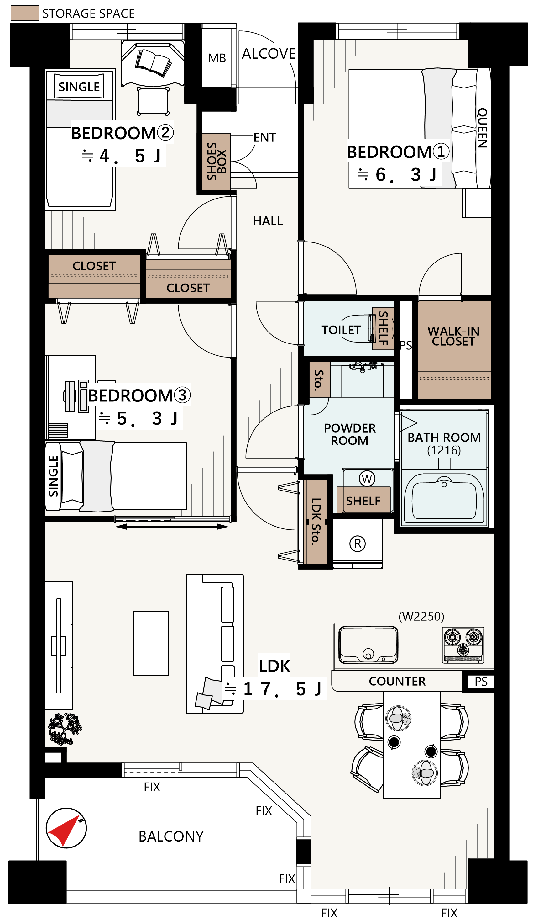 405 号室の間取り図