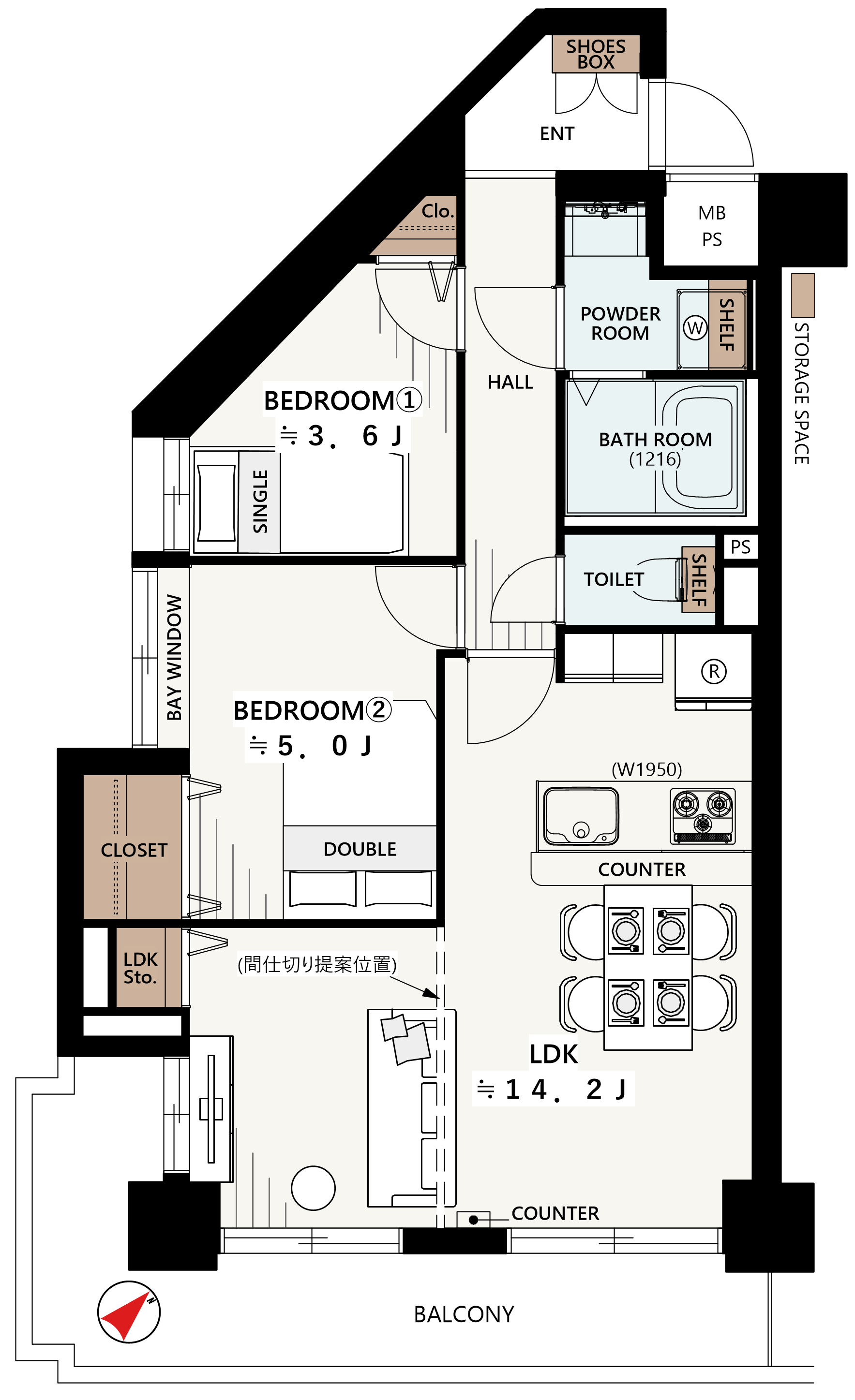 502 号室の間取り図