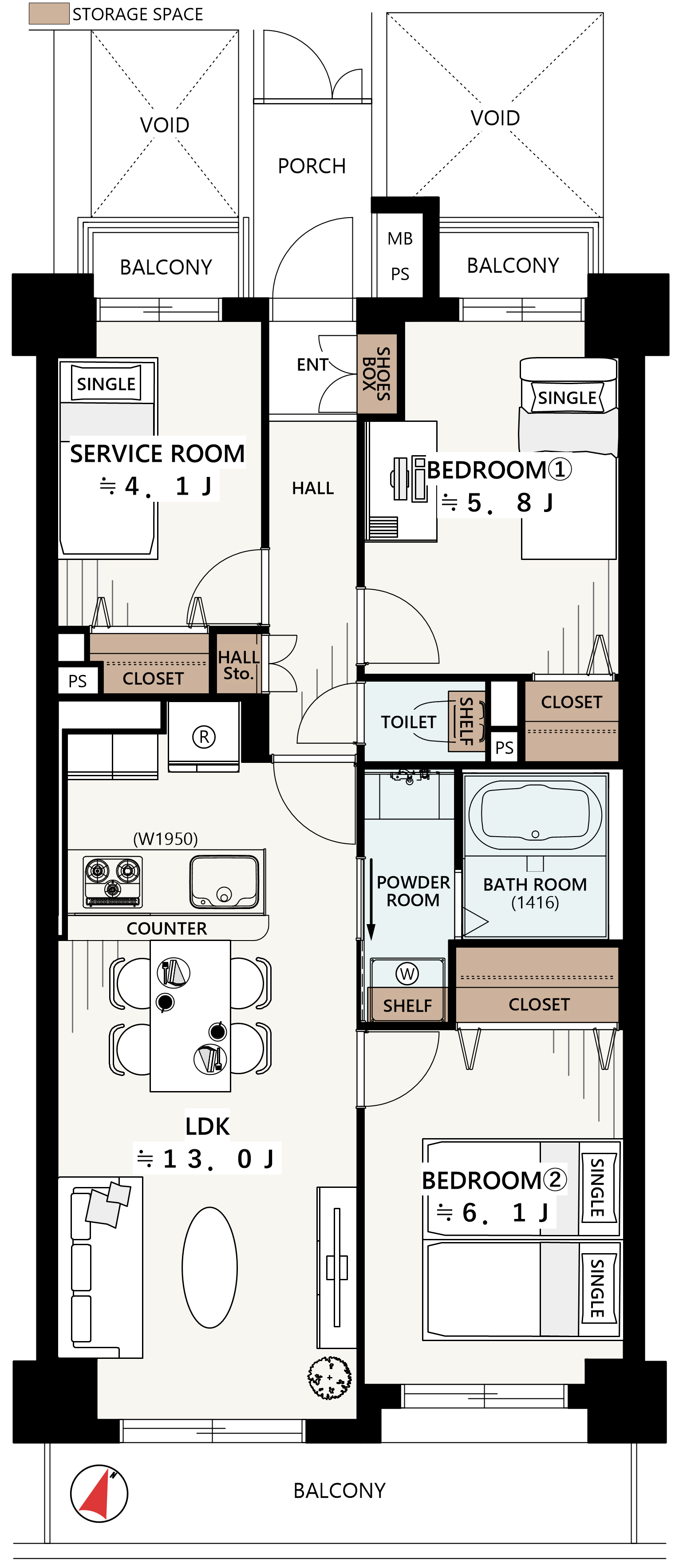 間取り:間取り図を示す平面図