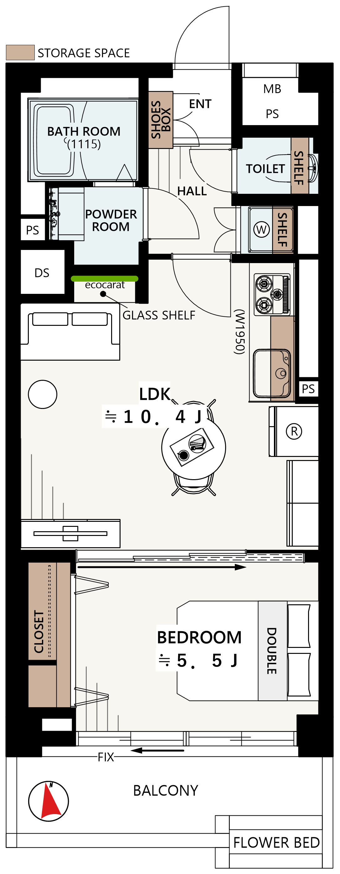 1203 号室の間取り図
